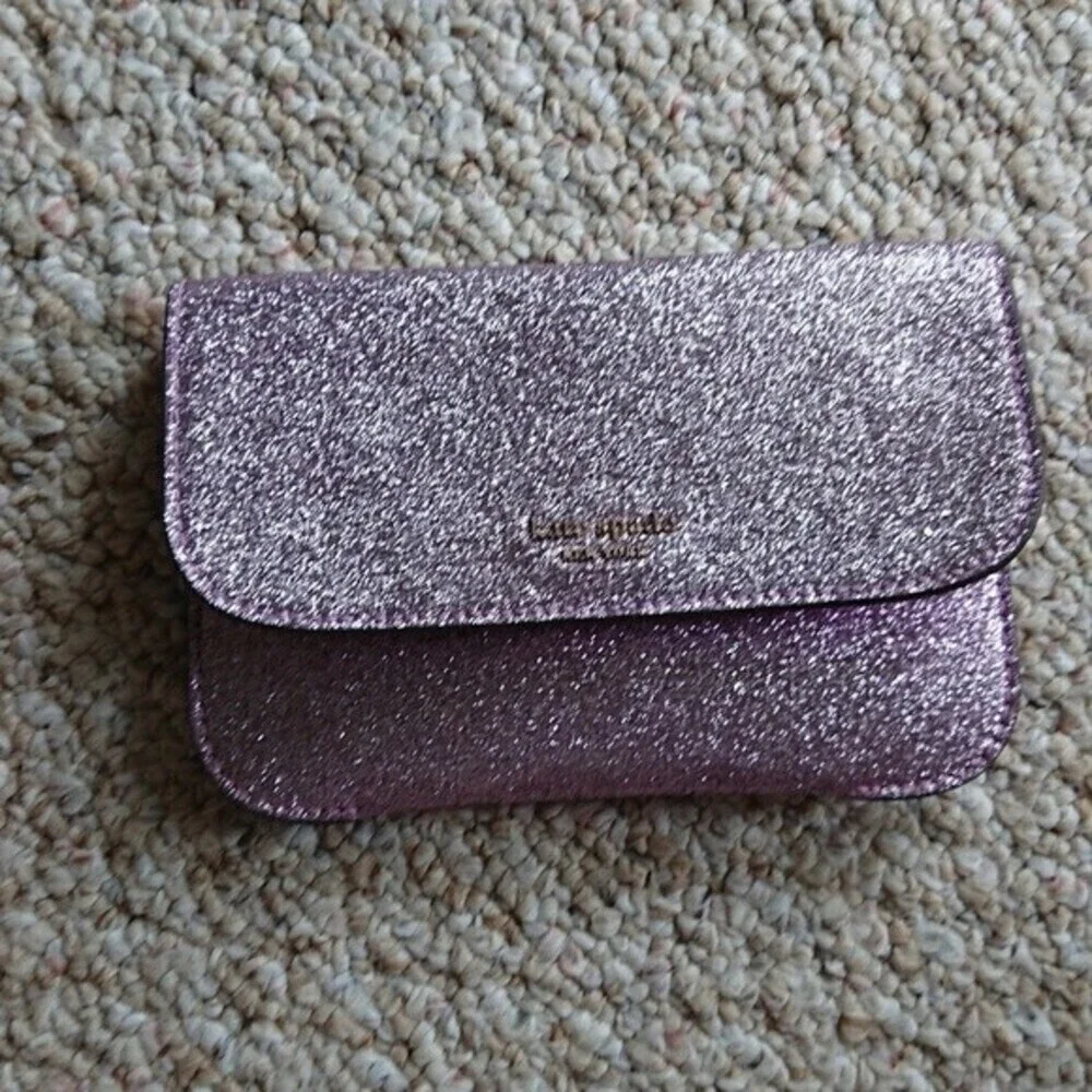 Kate Spade pink glitter clutch